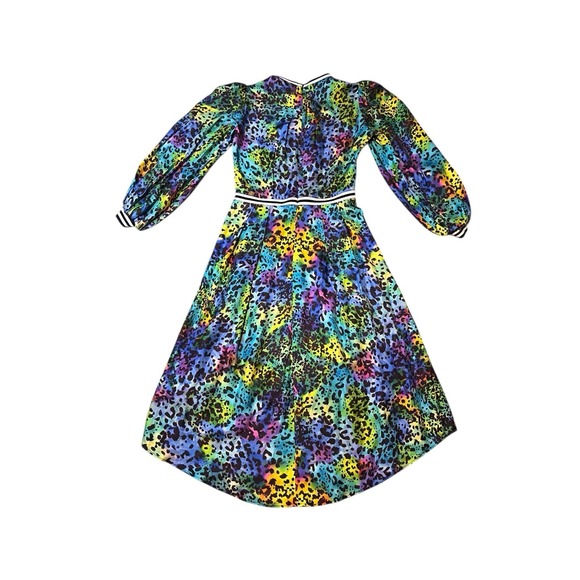 HUNTER BELL Multicolored Leopard Printed 100% Silk Leopard Casper Dress size 8 - Picture 12 of 12